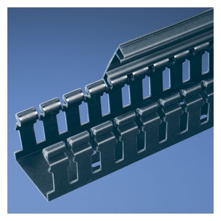 Panduit Hinged Cover Wide Slot Duct, Black, 3" x 3" x 1' (6-Pack) H3X3BL6